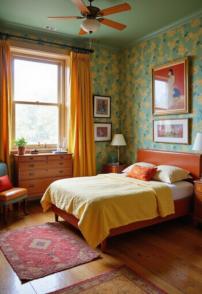 18 Stunning Bedroom Makeovers That Will Transform Your Space Into a Dreamy Retreat! - 15. Retro Revival