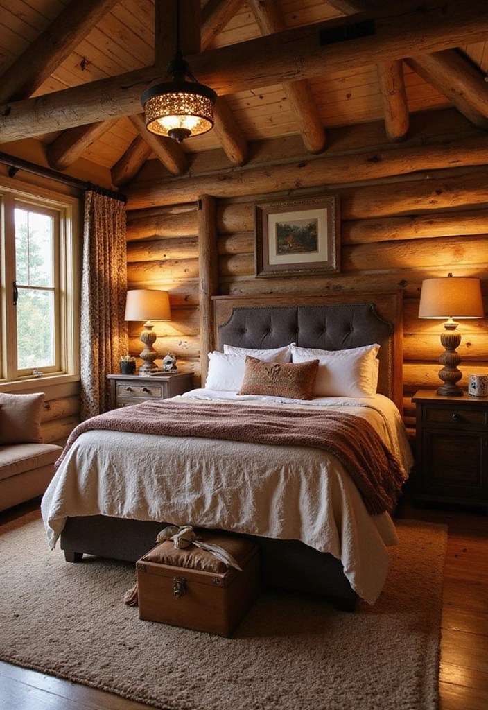 18 Stunning Bedroom Makeovers That Will Transform Your Space Into a Dreamy Retreat! - 18. Cozy Cabin Retreat
