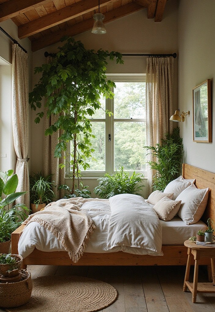 18 Stunning Bedroom Makeovers That Will Transform Your Space Into a Dreamy Retreat! - 6. Nature-Inspired Haven